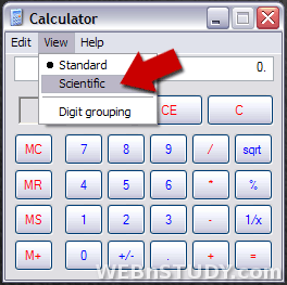 Windows XP Kalkulator - izbor prikaza